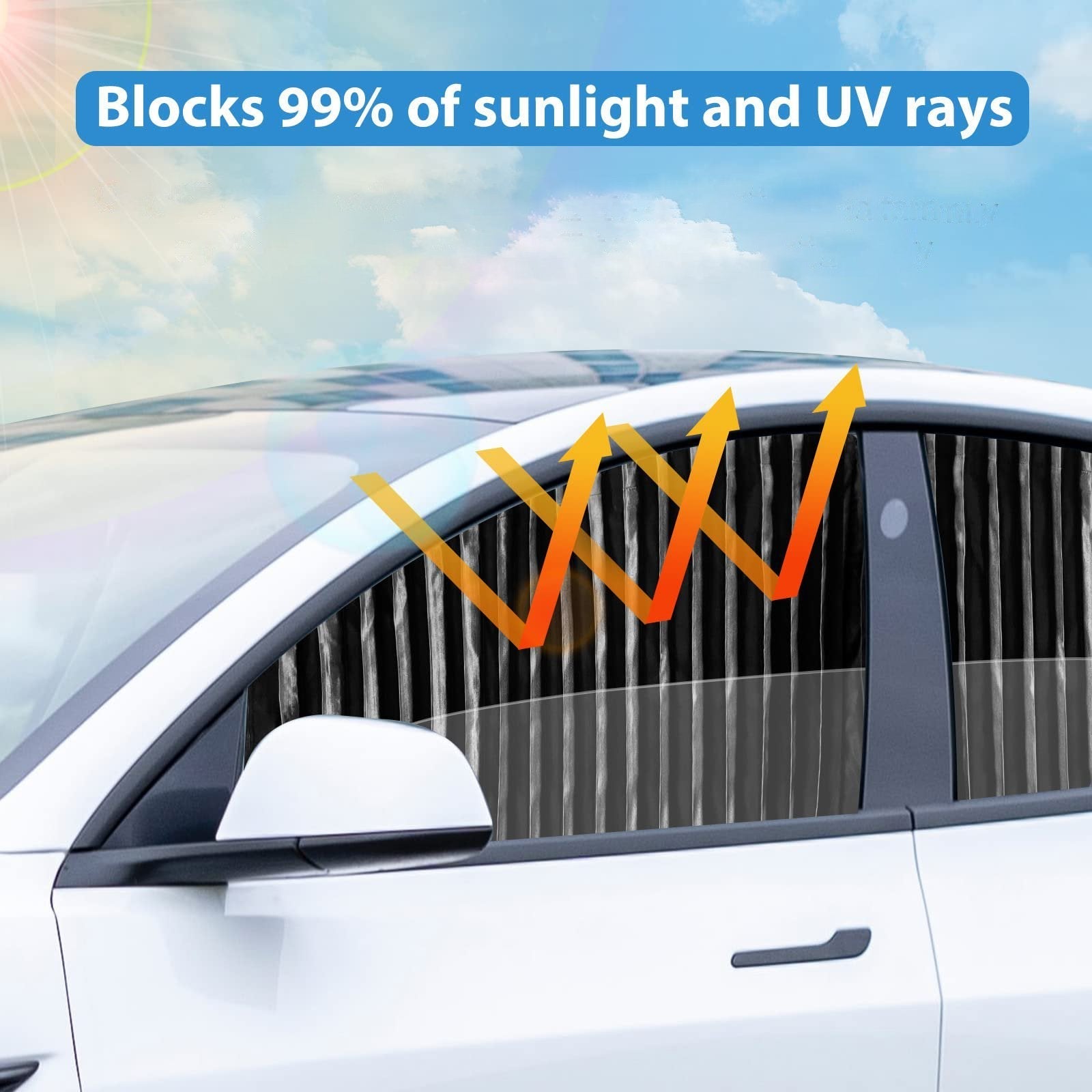Magnetic Car Window Sunshades (4 Pcs) - Black