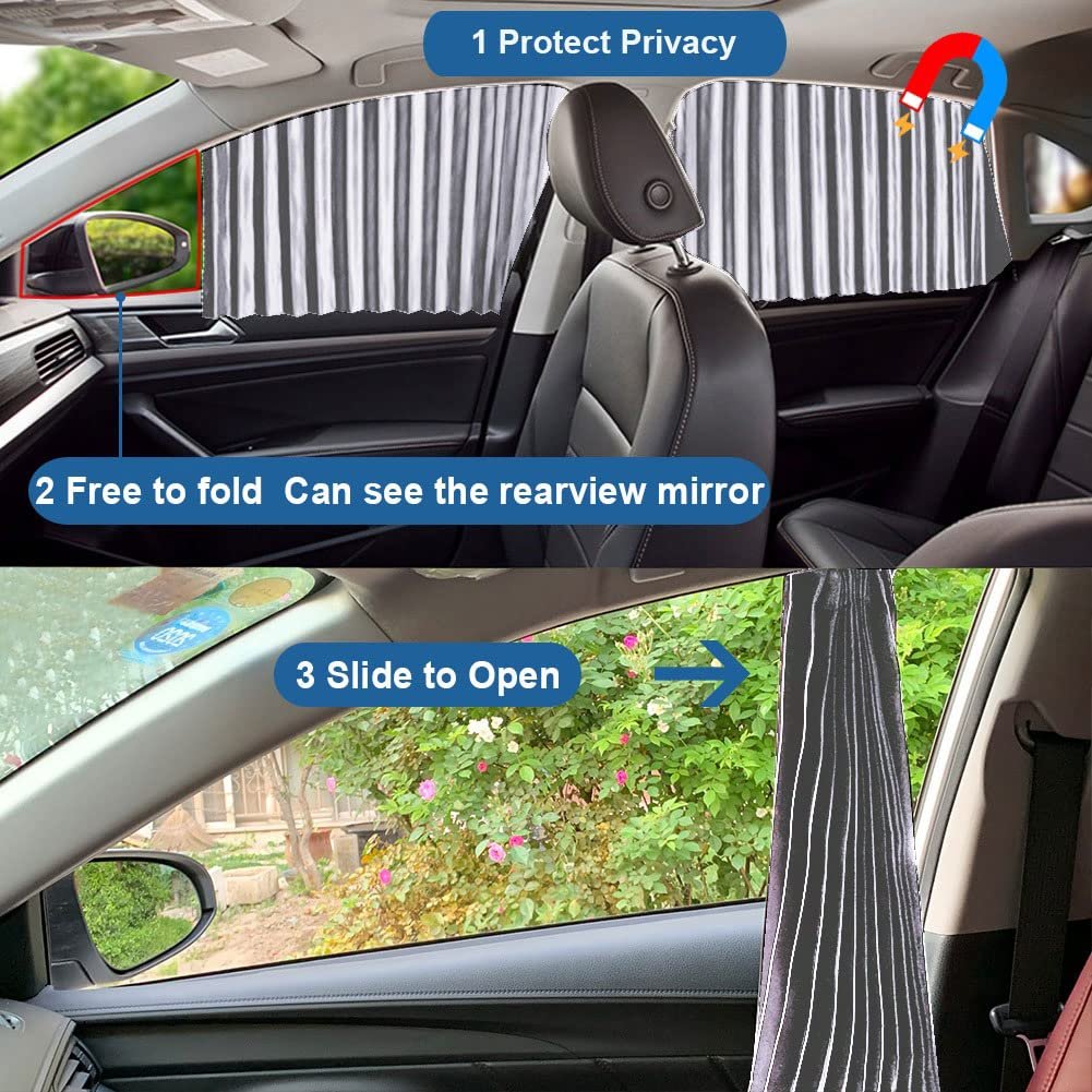 Magnetic Car Window Sunshades (4 Pcs) - Black