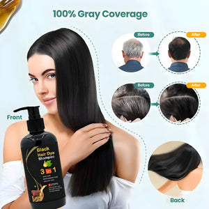 3-IN-1 AYURVEDIC BLACK HAIR DYE SHAMPOO - (Buy 1 Get 1 Free)