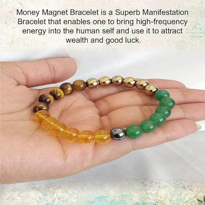 Natural Money Beads Bracelet – Attract Wealth, Success & Positive Energy