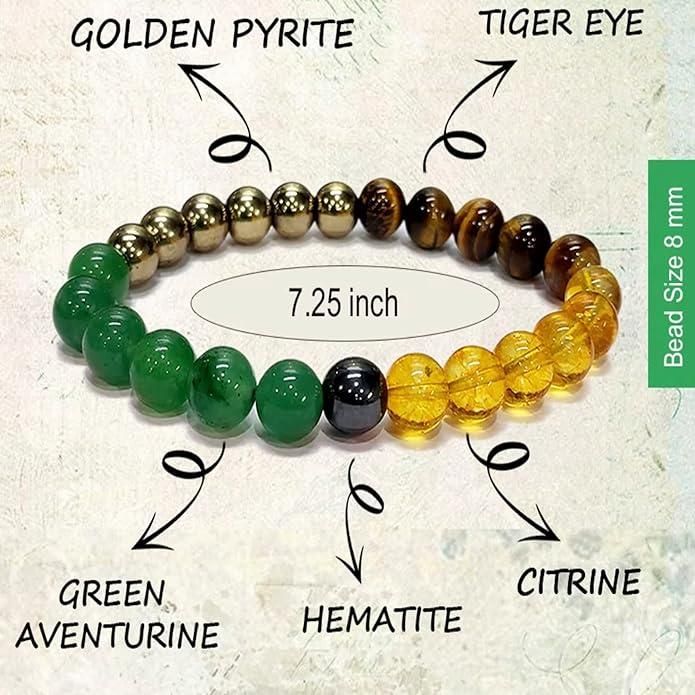Natural Money Beads Bracelet – Attract Wealth, Success & Positive Energy