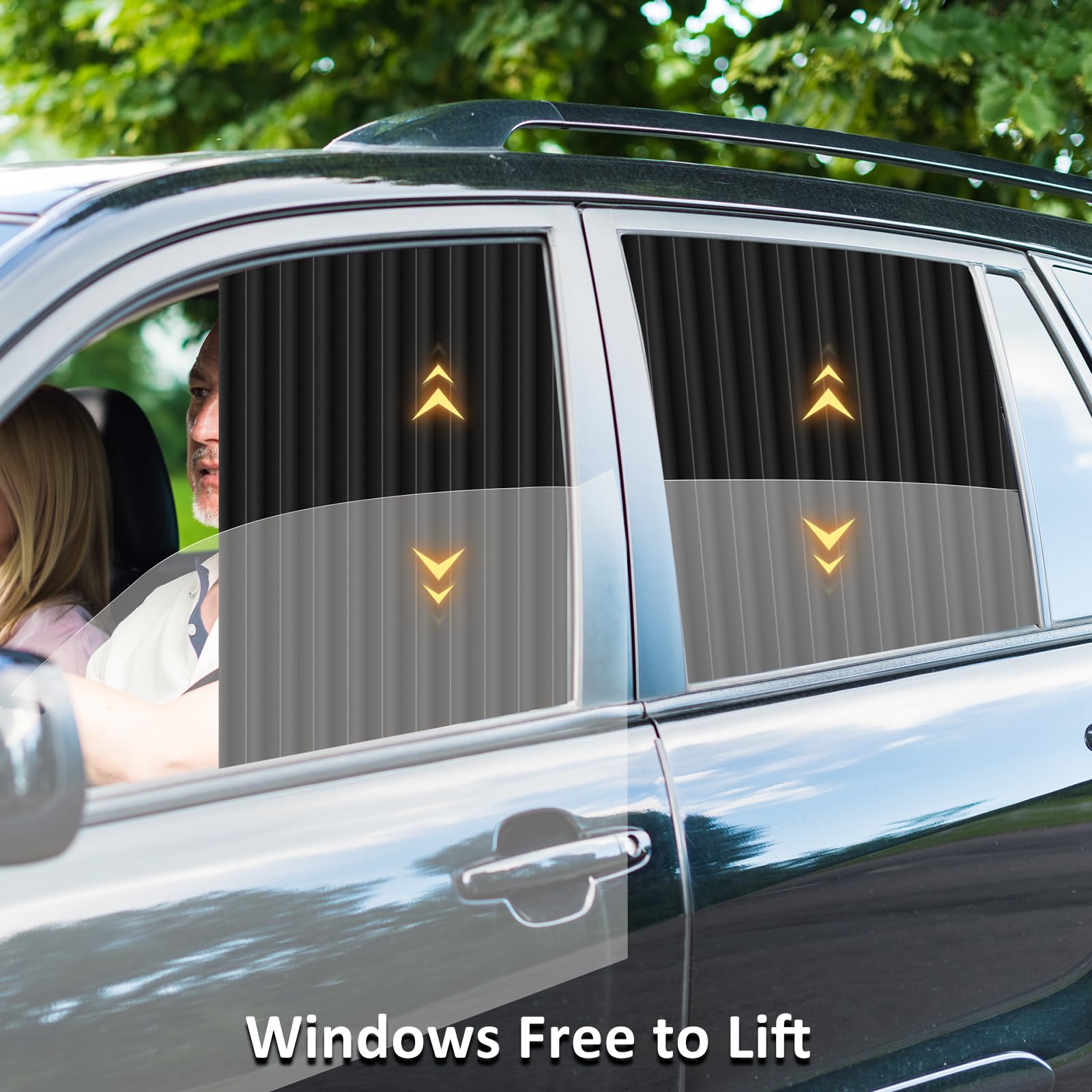 Magnetic Car Window Sunshades (4 Pcs) - Black