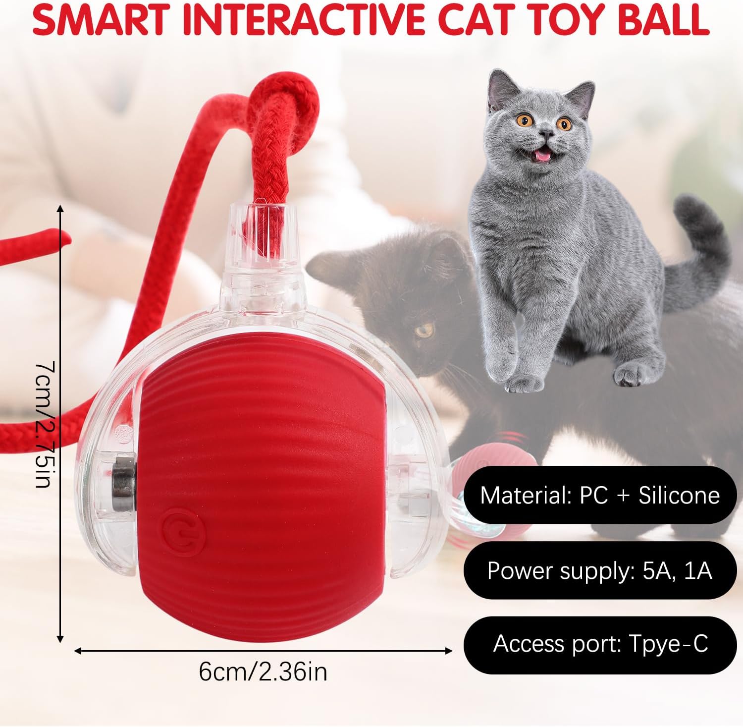 Dog Ball Toy Electric Fun Ball Toy for Cats Dogs