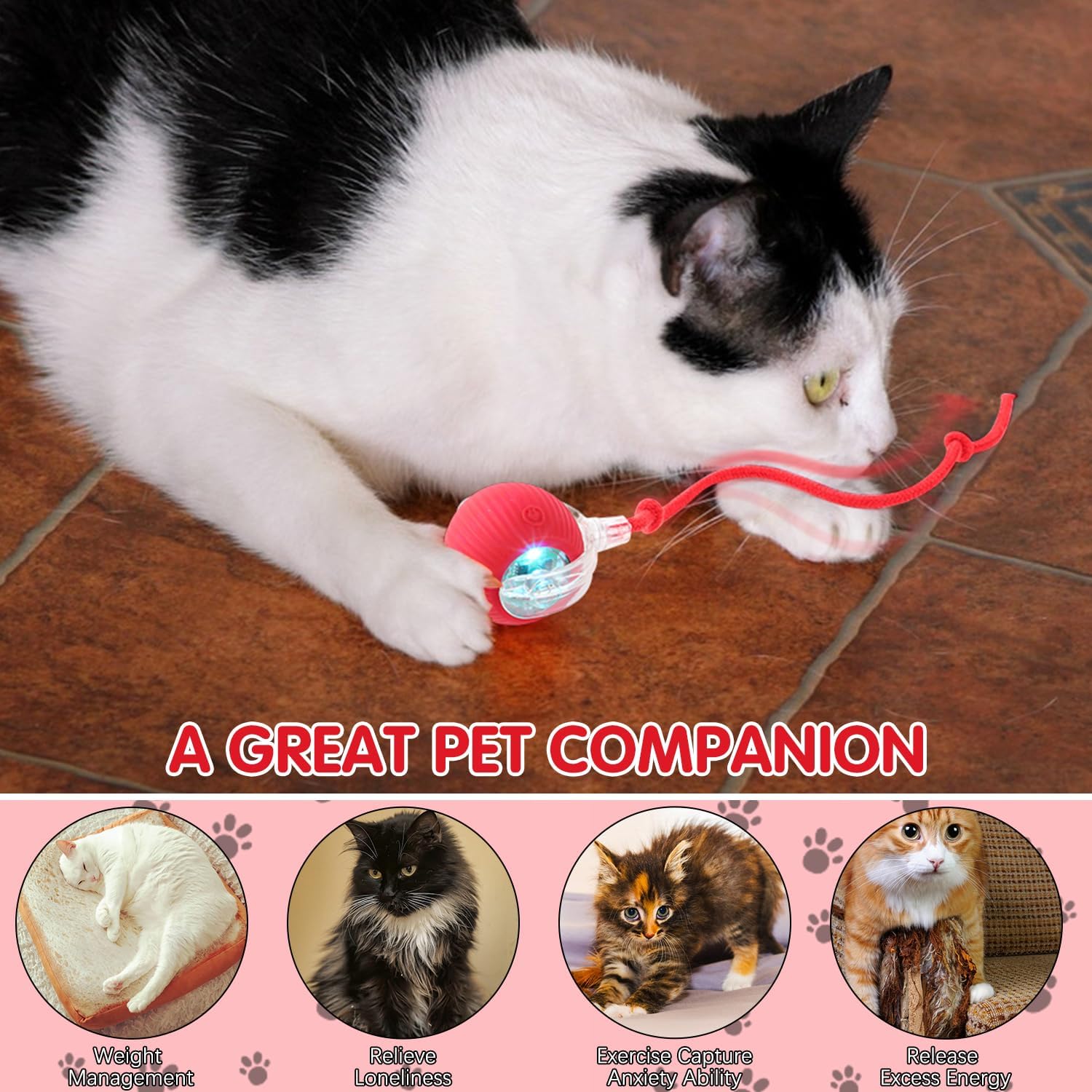 Dog Ball Toy Electric Fun Ball Toy for Cats Dogs