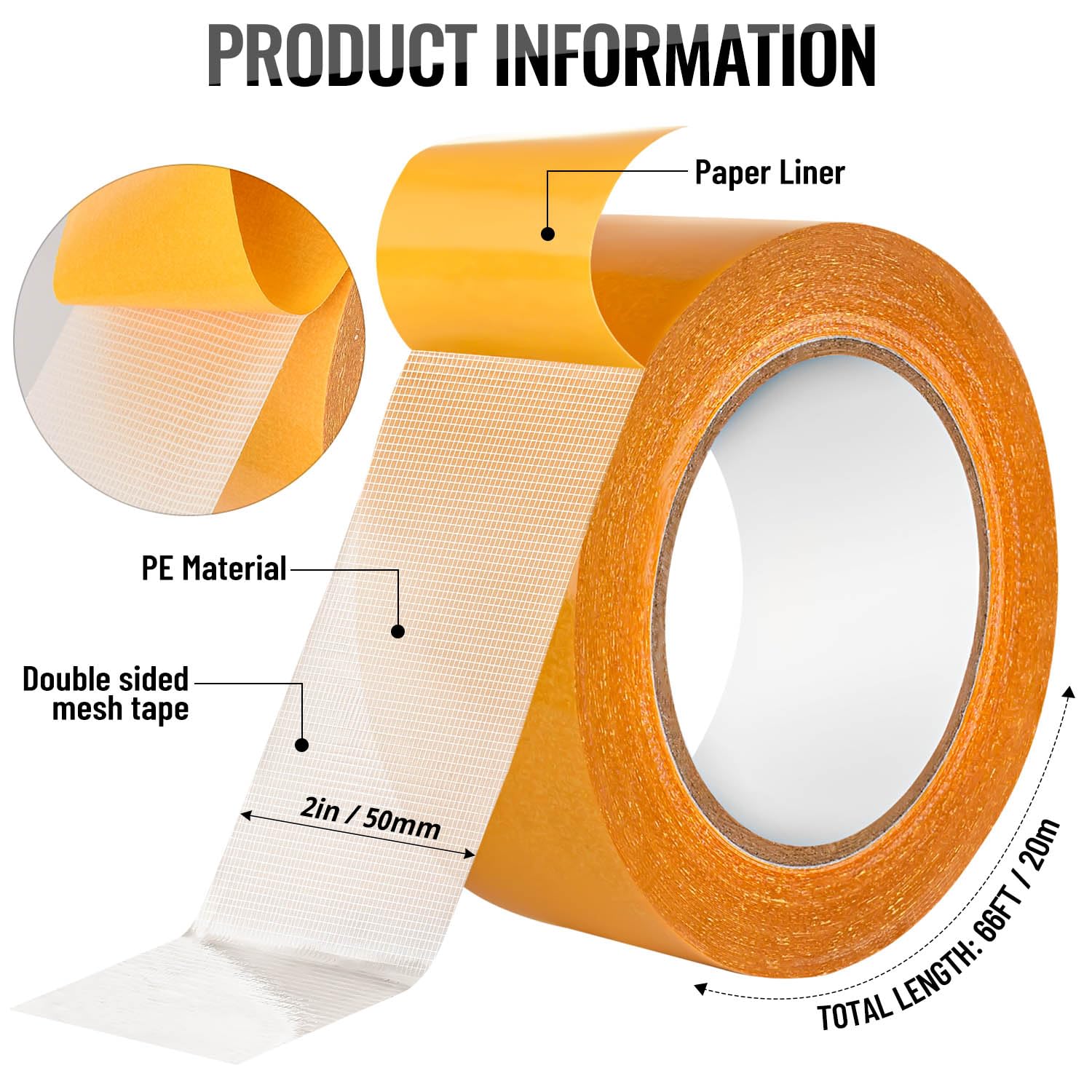 Super Sticky Transparent Double-Sided Heavy Duty Mounting Tape