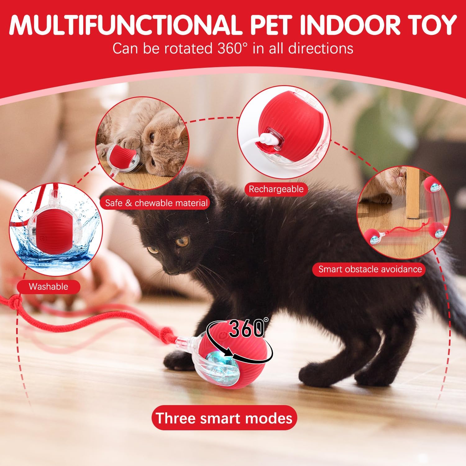 Dog Ball Toy Electric Fun Ball Toy for Cats Dogs