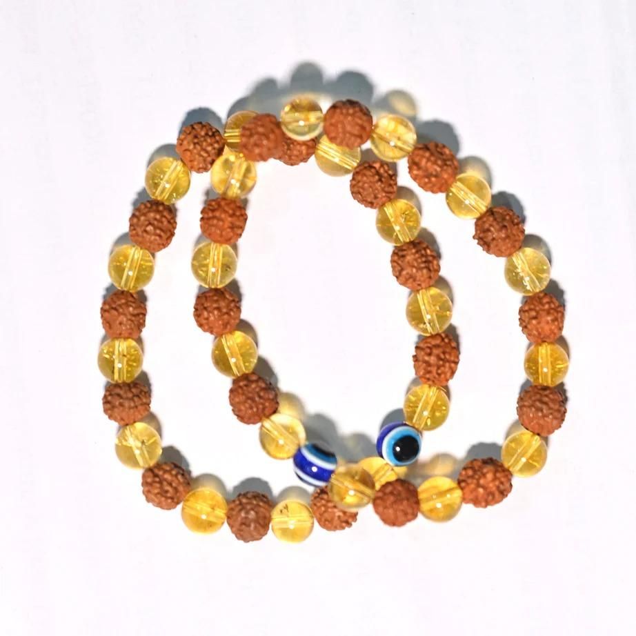 Rudraksha & Citrine Bracelet | Buy 1 Get 1 Free