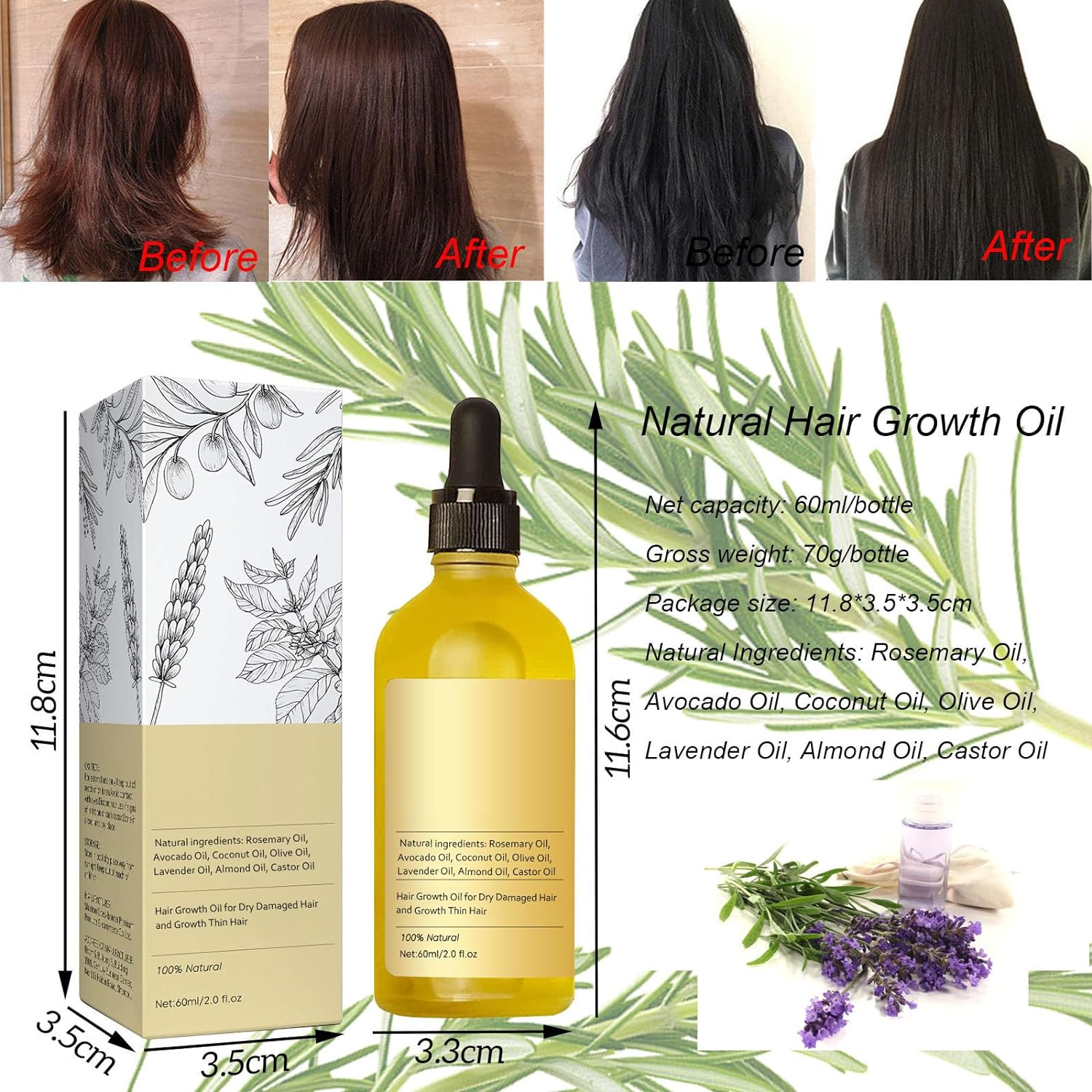 Organic Natural Hair Growth Oil | ⚡Buy 1 Get 1 Free⚡