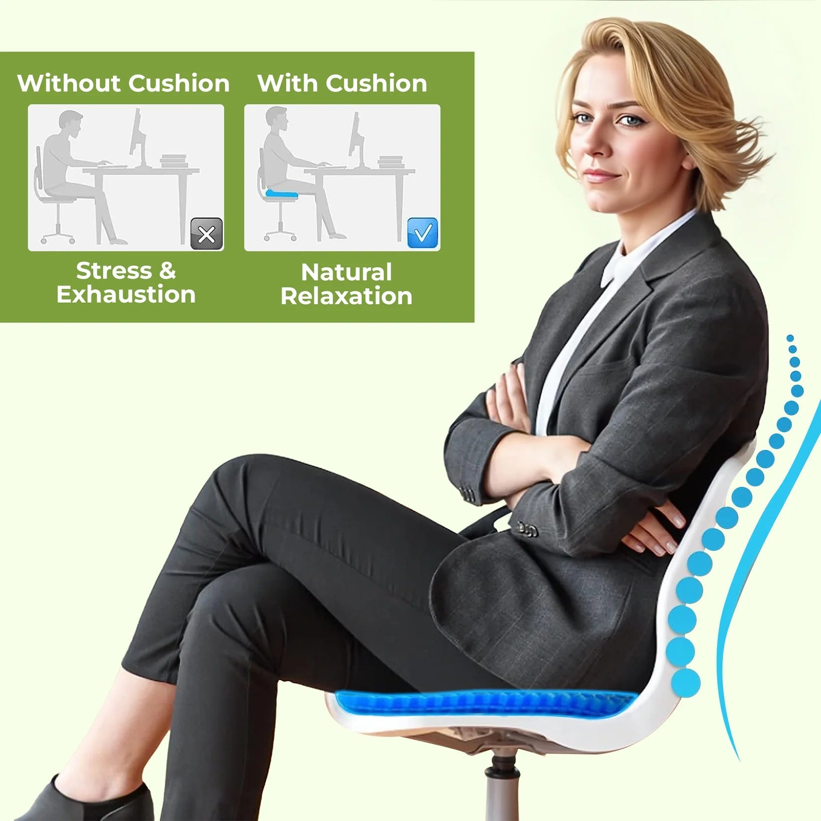 Honeycomb Gel Seat Cushion – Office, Car & Home Use