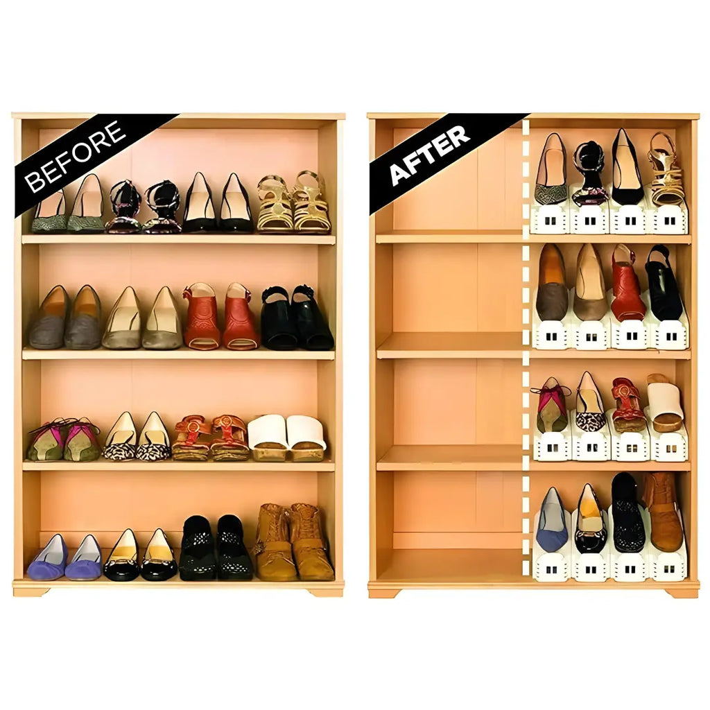 Shoe Organizer - The Adjustable Shoe Rack Space Saver (Pack Of 6)