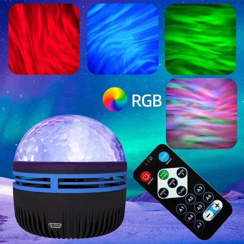 Remote Controlled Northern Lights and Ocean Waves Projector Lamp