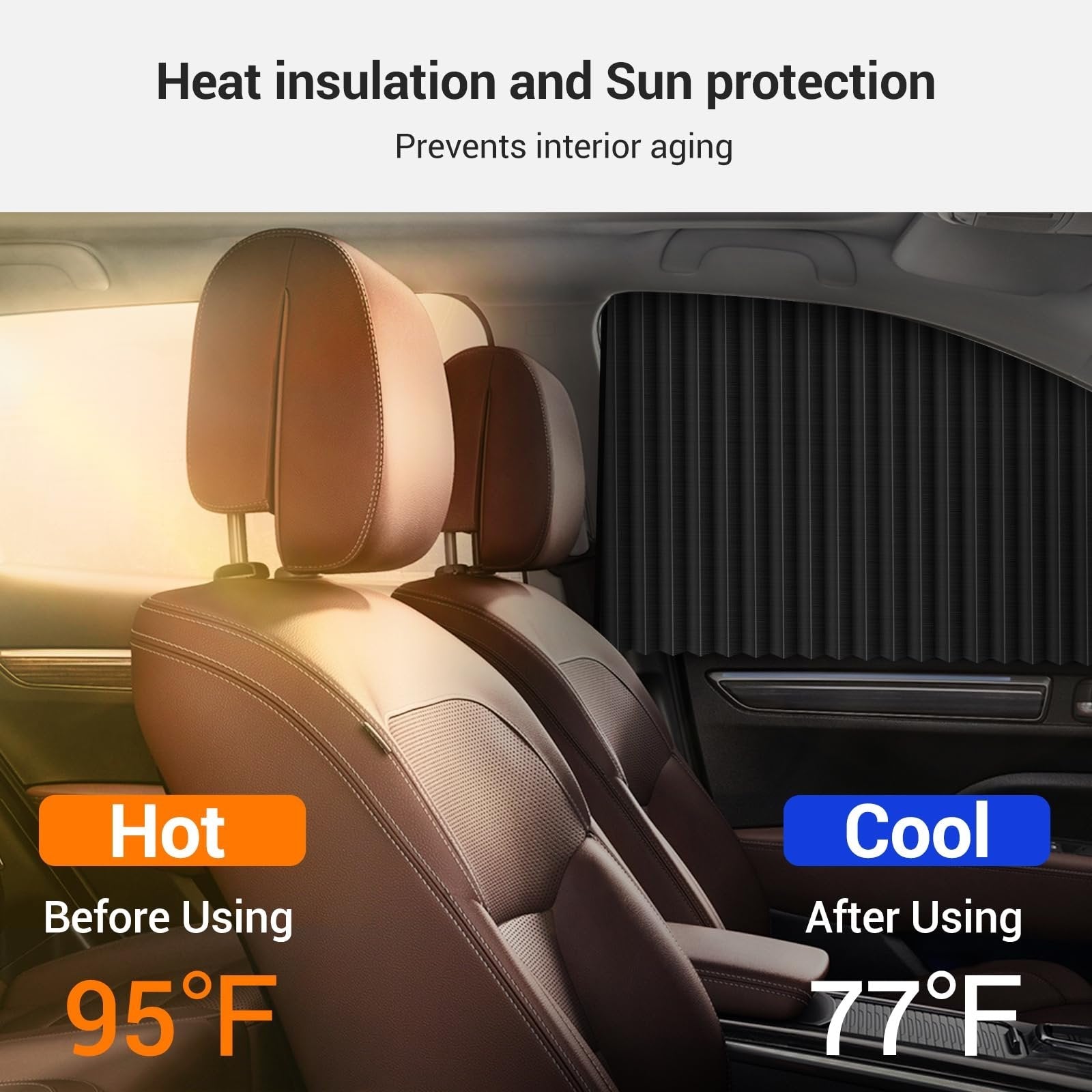 Magnetic Car Window Sunshades (4 Pcs) - Black