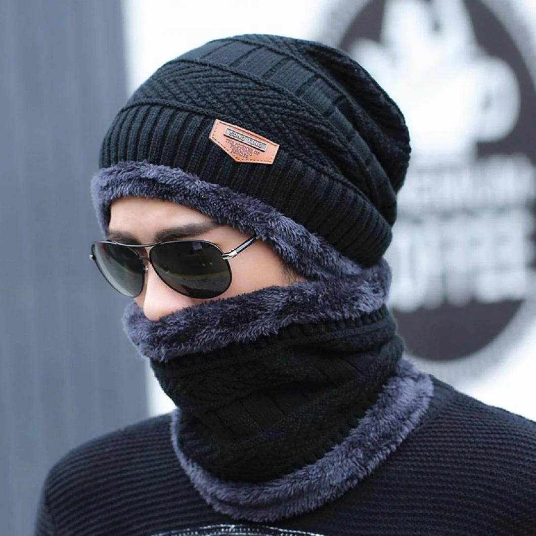 Unisex Woolen Cap Set