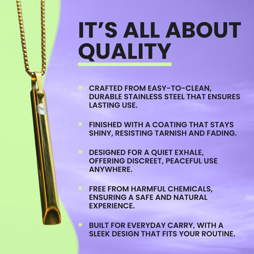 Breathing Stress Relief Necklaces for Anxiety Relief, Stop Smoking Aid, Meditation, Therapy