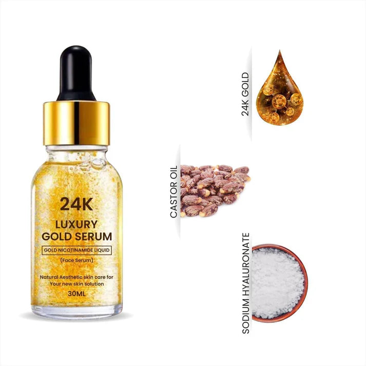 24K Gold Face Serum (Buy 1 Get 1 Free) - ⭐️⭐️⭐️⭐️⭐️ 4.9/5 Reviews