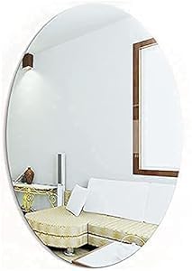 Mirror Sticker for Wall (Oval+Rectangular) Pack of 2 (BUY 1 GET 1 FREE)