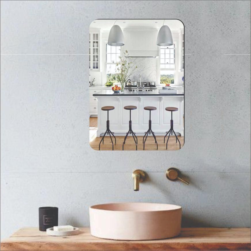 Mirror Sticker for Wall (Oval+Rectangular) Pack of 2 (BUY 1 GET 1 FREE)