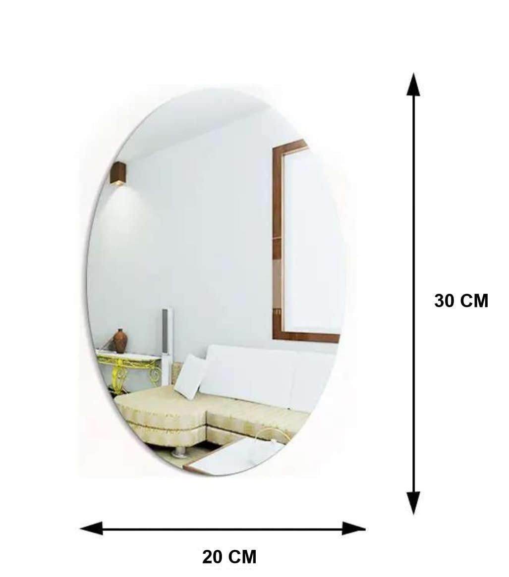 Mirror Sticker for Wall (Oval+Rectangular) Pack of 2 (BUY 1 GET 1 FREE)