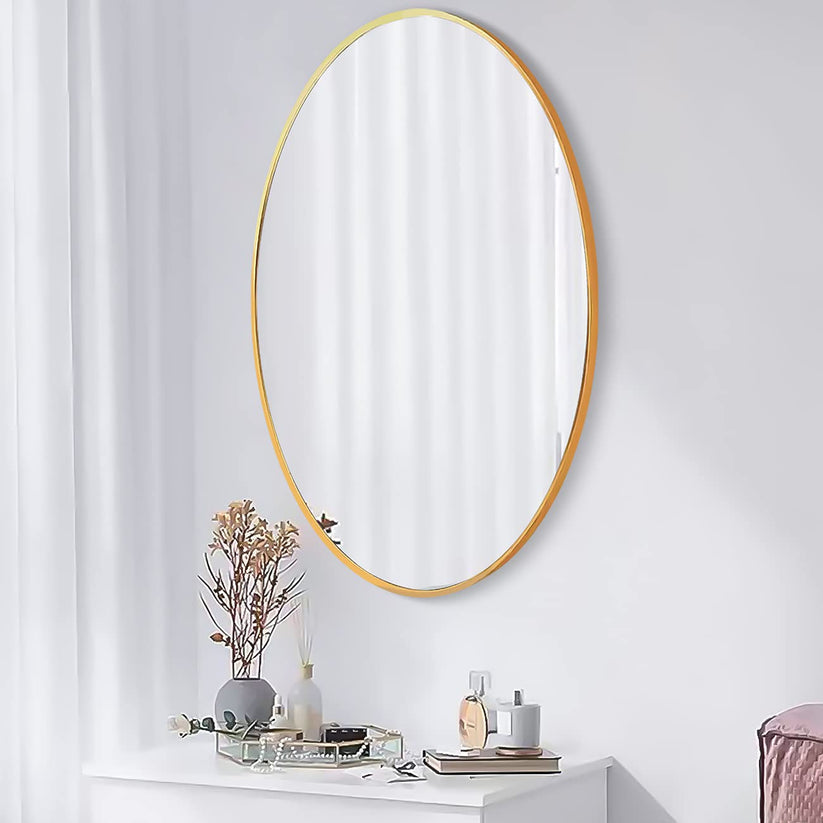 Mirror Sticker for Wall (Oval+Rectangular) Pack of 2 (BUY 1 GET 1 FREE)