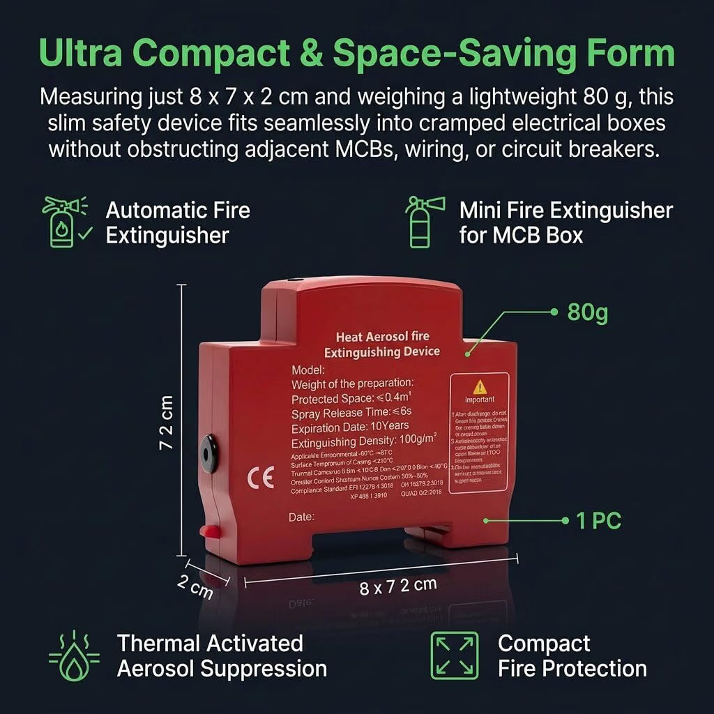 IgnisGuard™ - Heat-Activated Aerosol Fire Suppression Device for Electrical Panels & DB Boxes