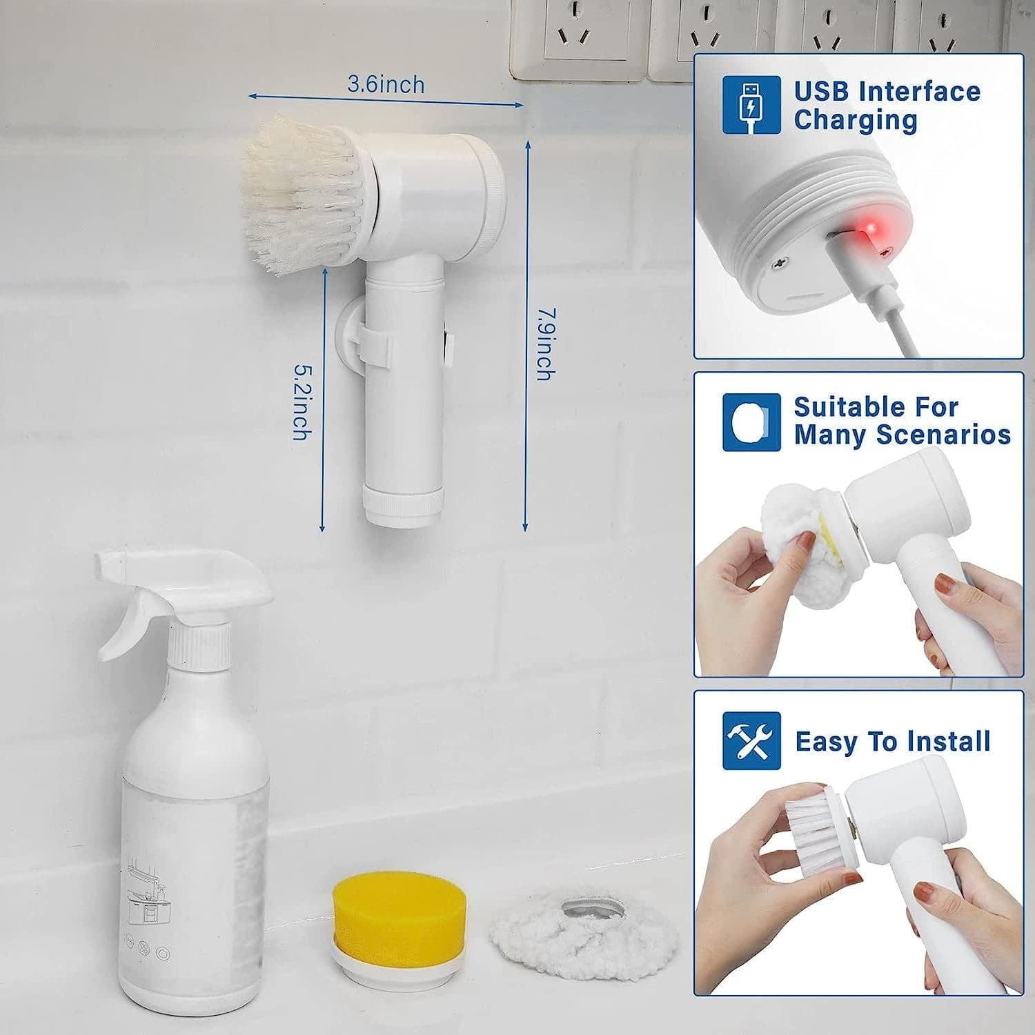 SpinScrub™ – 5-in-1 Spin Brush | For Tiles, Corners & More | Daily Cleaning