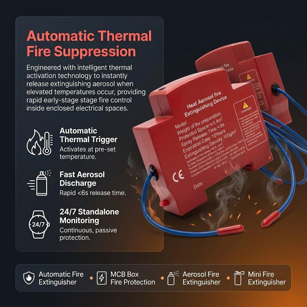 IgnisGuard™ - Heat-Activated Aerosol Fire Suppression Device for Electrical Panels & DB Boxes