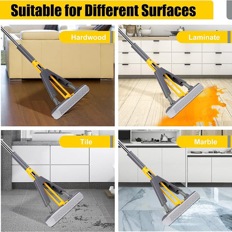 2 In 1 Folding Squeeze Sponge Wiper Mop