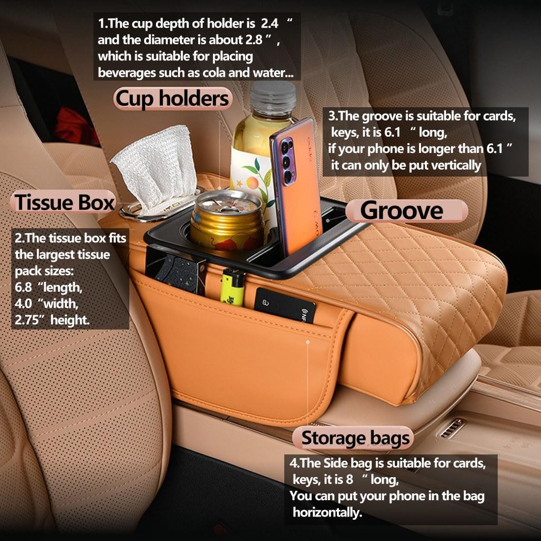 5 in 1 Universal Fit Car Armrest Console Cushion