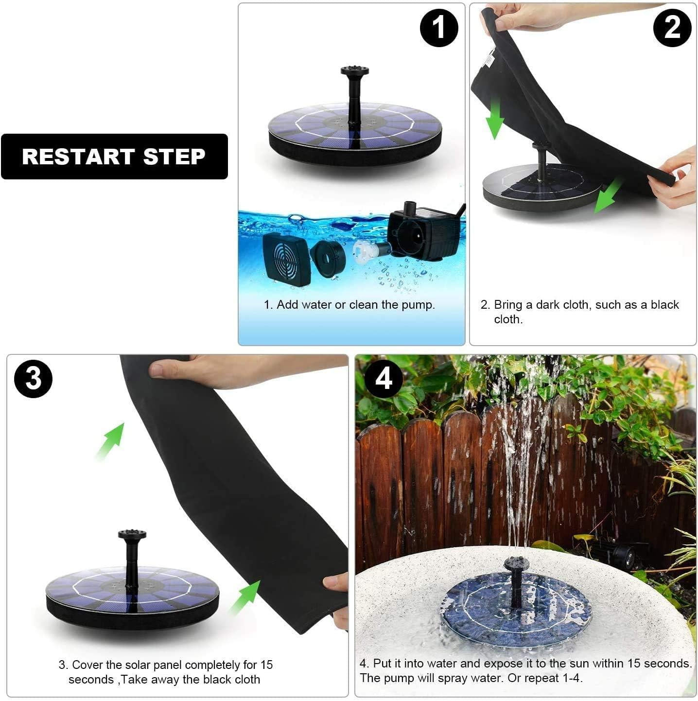 Solar Powered Floating Water Fountain