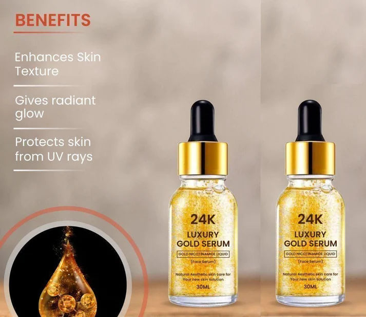 24K Gold Face Serum (Buy 1 Get 1 Free) - ⭐️⭐️⭐️⭐️⭐️ 4.9/5 Reviews