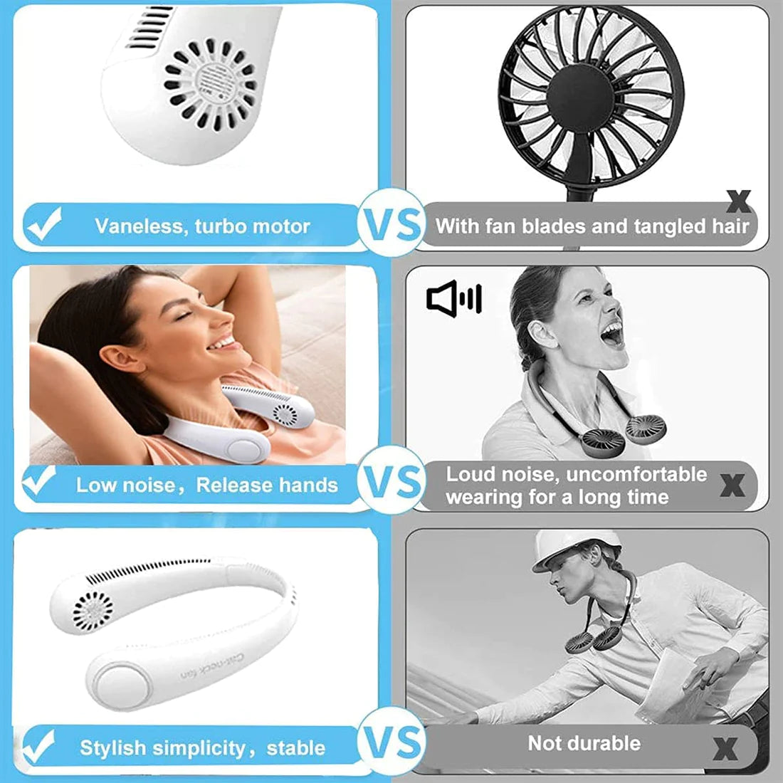 Portable Bladeless Hanging Rechargeable Neck Fan