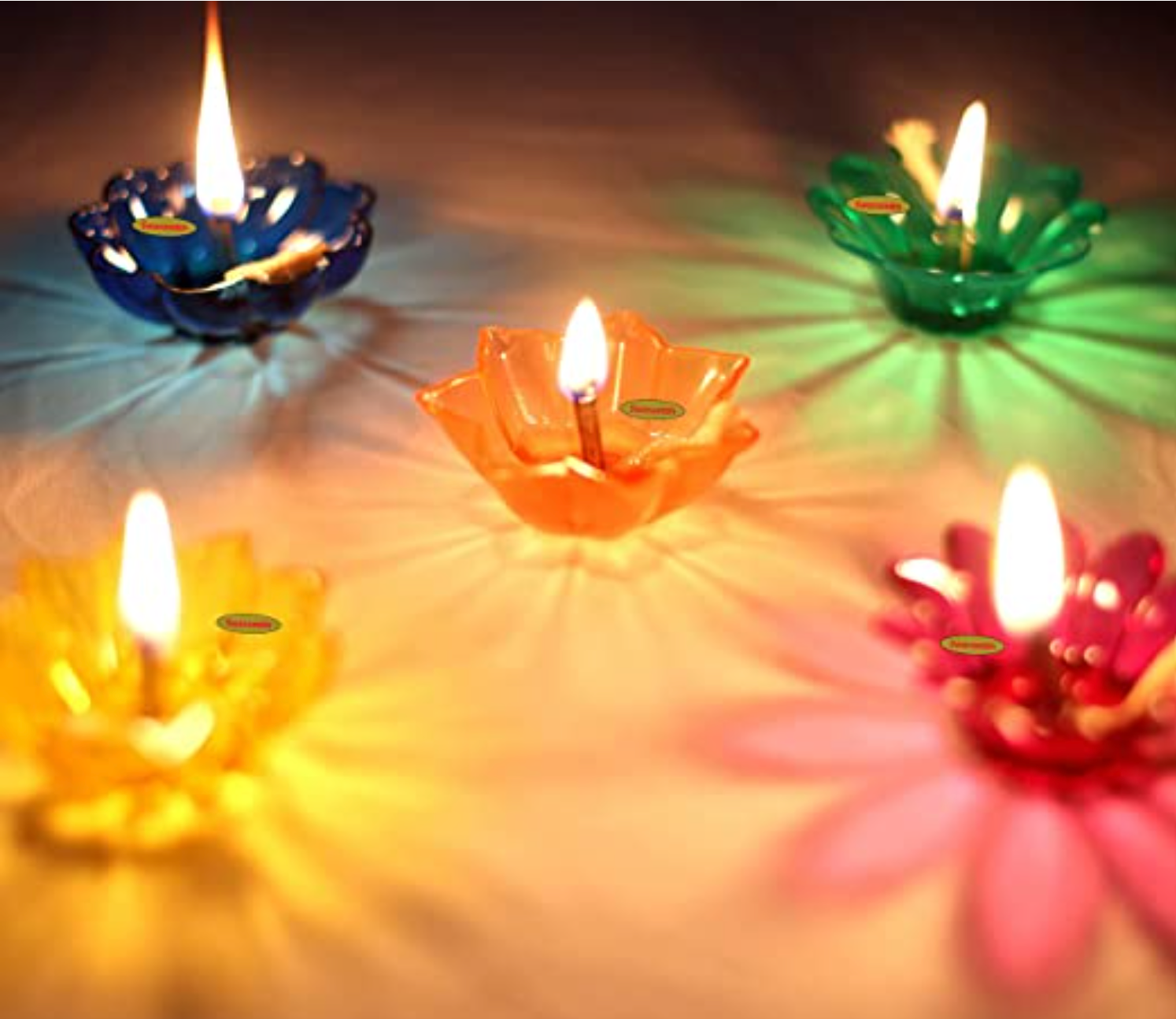 3D Reflective Diya Set - Festival Diwali Decor