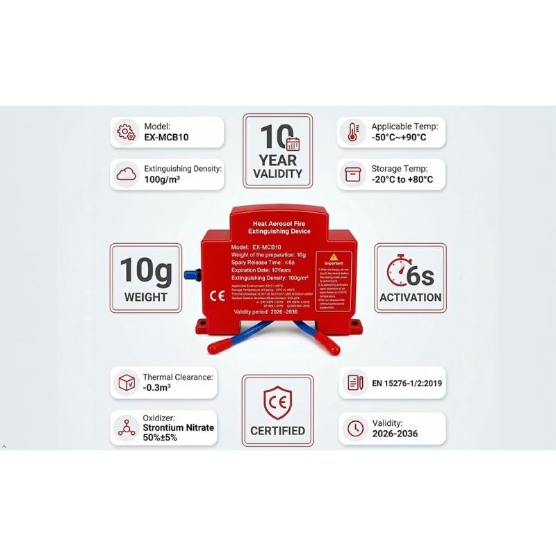 IgnisGuard™ - Heat-Activated Aerosol Fire Suppression Device for Electrical Panels & DB Boxes