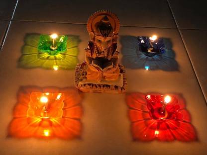 3D Reflective Diya Set - Festival Diwali Decor