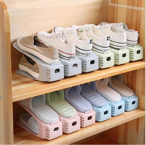 Shoe Organizer - The Adjustable Shoe Rack Space Saver (Pack Of 6)