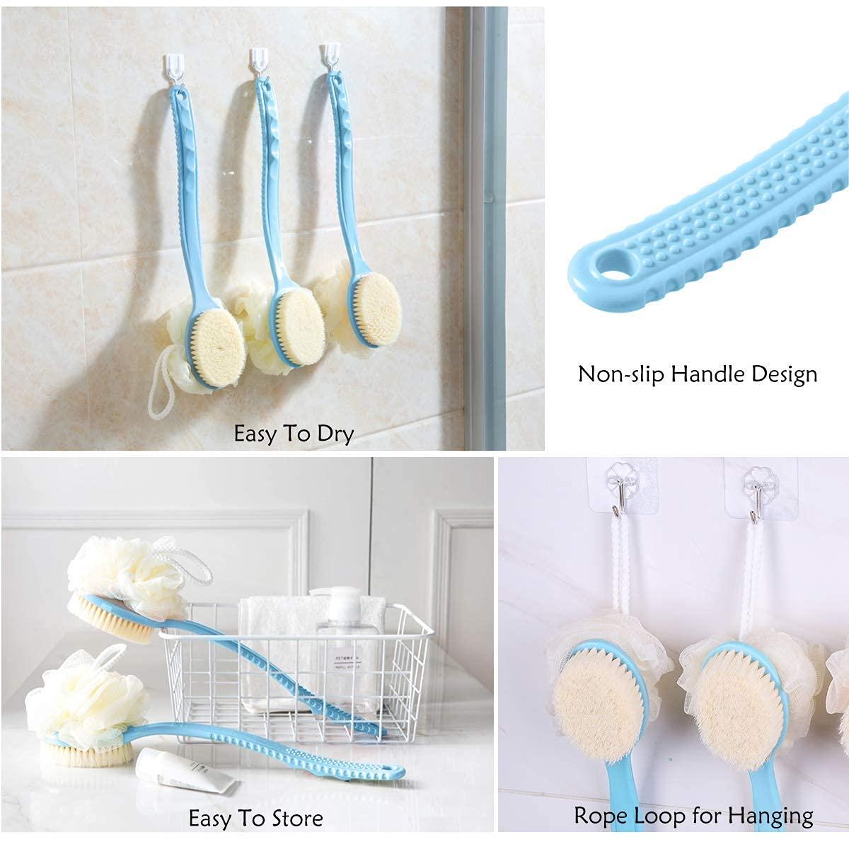 2 IN 1 LOOFAH & BRUSH WITH HANDLE