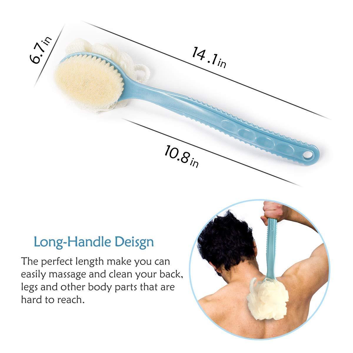 2 IN 1 LOOFAH & BRUSH WITH HANDLE